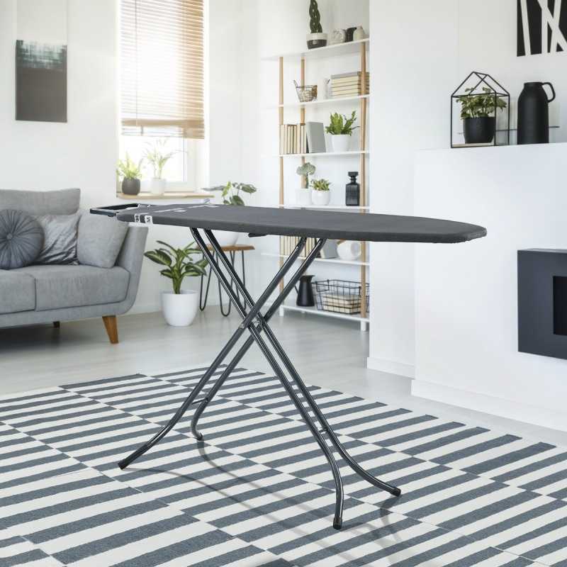 Masa de calcat Leifheit Classic M Black 72486, cu suport pentru asezarea fierului de calcat, 120 x 38 cm