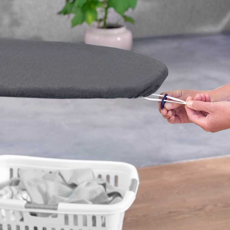 Husa masa de calcat Leifheit Classic M Black 71679, din bumbac, snur elastic pentru ajustare rapida, 125 x 20 cm