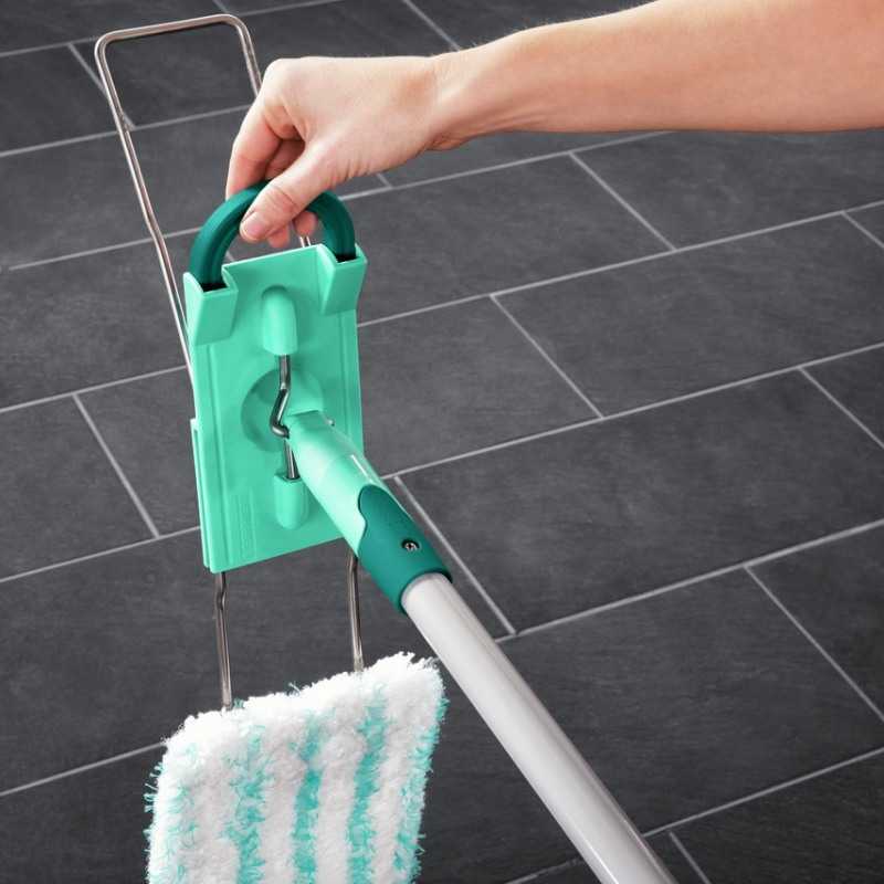 Mop pentru geamuri si podele coada de otel Leifheit Profi Micro Duo XL 55048, inaltime coada 140 cm, lungime laveta 42 cm