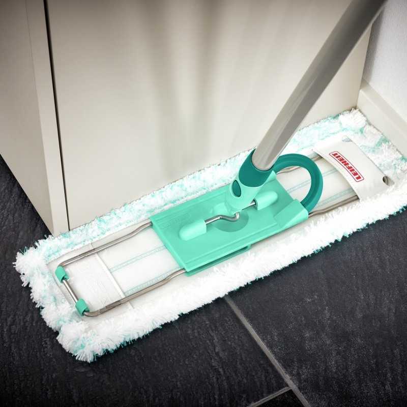 Mop pentru geamuri si podele coada de otel Leifheit Profi Micro Duo XL 55048, inaltime coada 140 cm, lungime laveta 42 cm