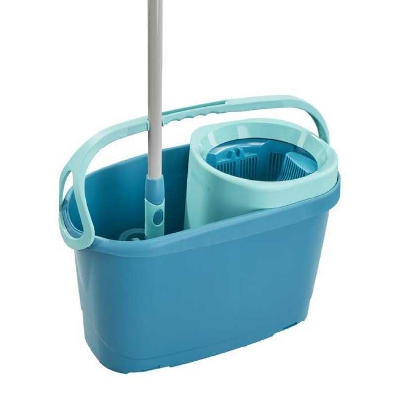 Set curatenie Leifheit Clean Twist M Ergo 52120, mop plat si galeata, coada telescopica de la 109 cm la 140 cm