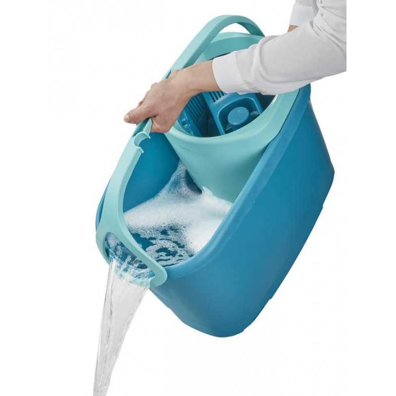 Set curatenie Leifheit Clean Twist M Ergo 52120, mop plat si galeata, coada telescopica de la 109 cm la 140 cm
