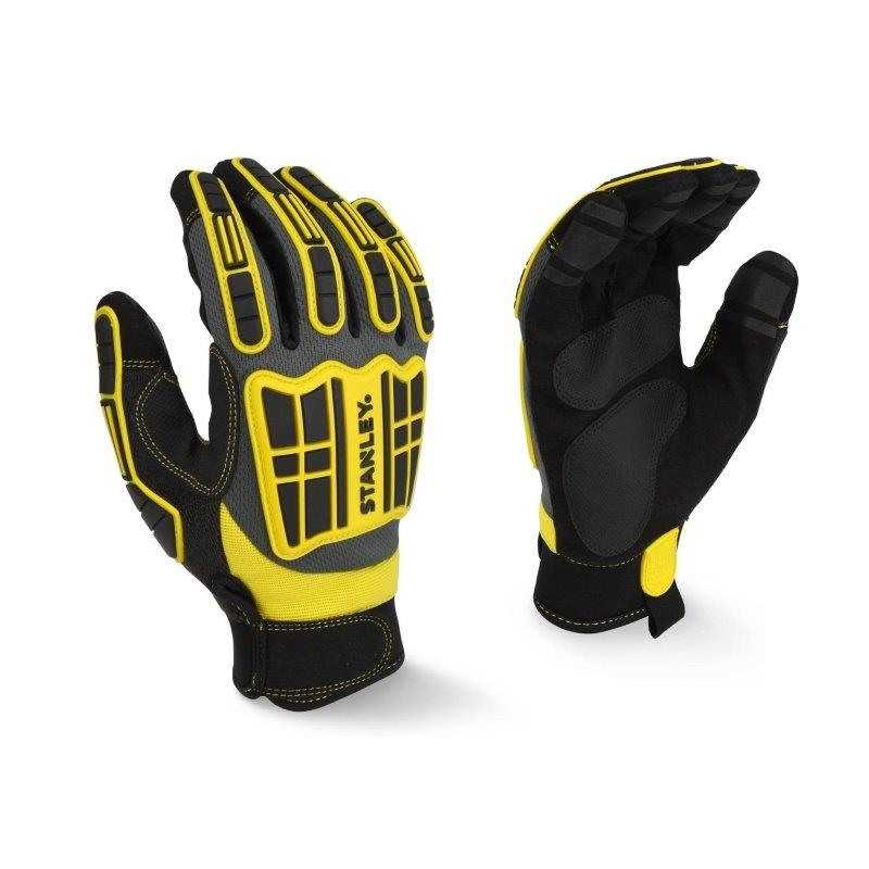 Manusi de lucru pentru impact Stanley SY820L, aparatoare TPR pentru articulatii si spatele mainii, marime L