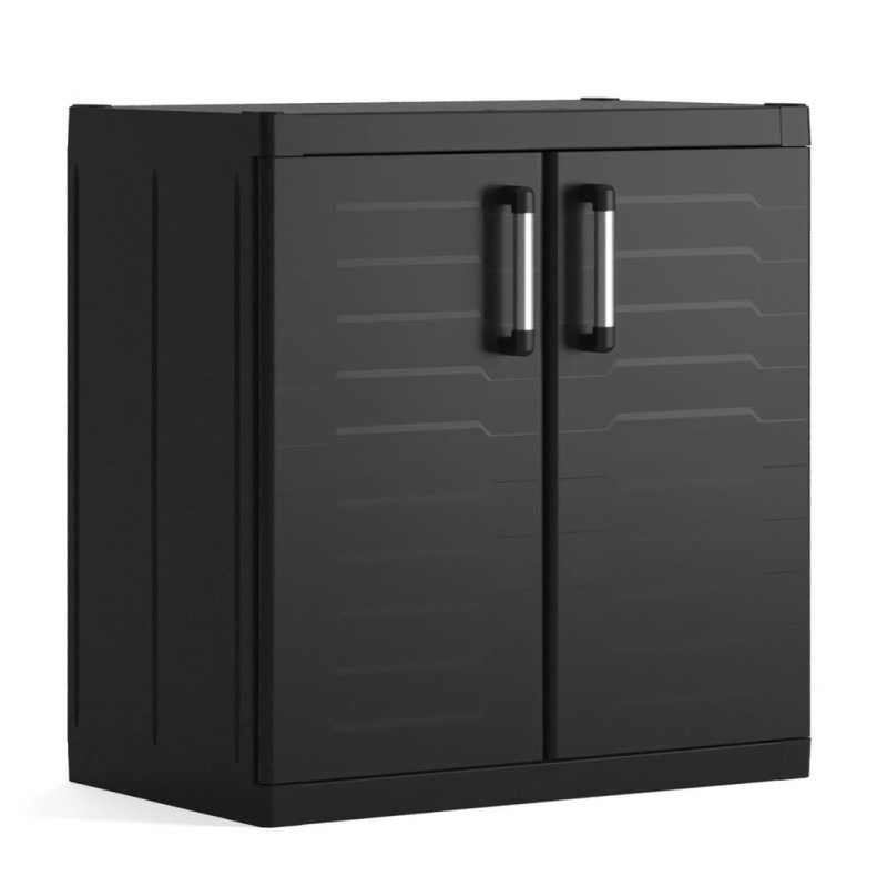 Dulap Keter Detroit XL 9695100, polipropilena, 2 rafturi, 89 x 54 x 93 cm, inchidere cu lacat, 2 usi cu manere, pentru garaj sau boxa