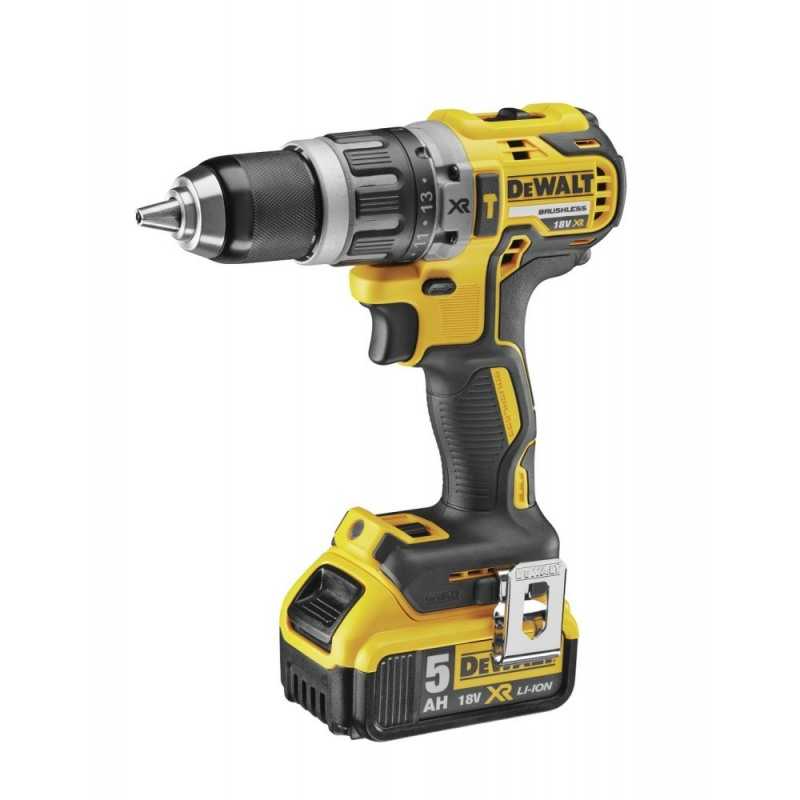 Set masina de gaurit si insurubat cu percutie DeWalt DCK266P2, design compact, greutate redusa, motor fara perii