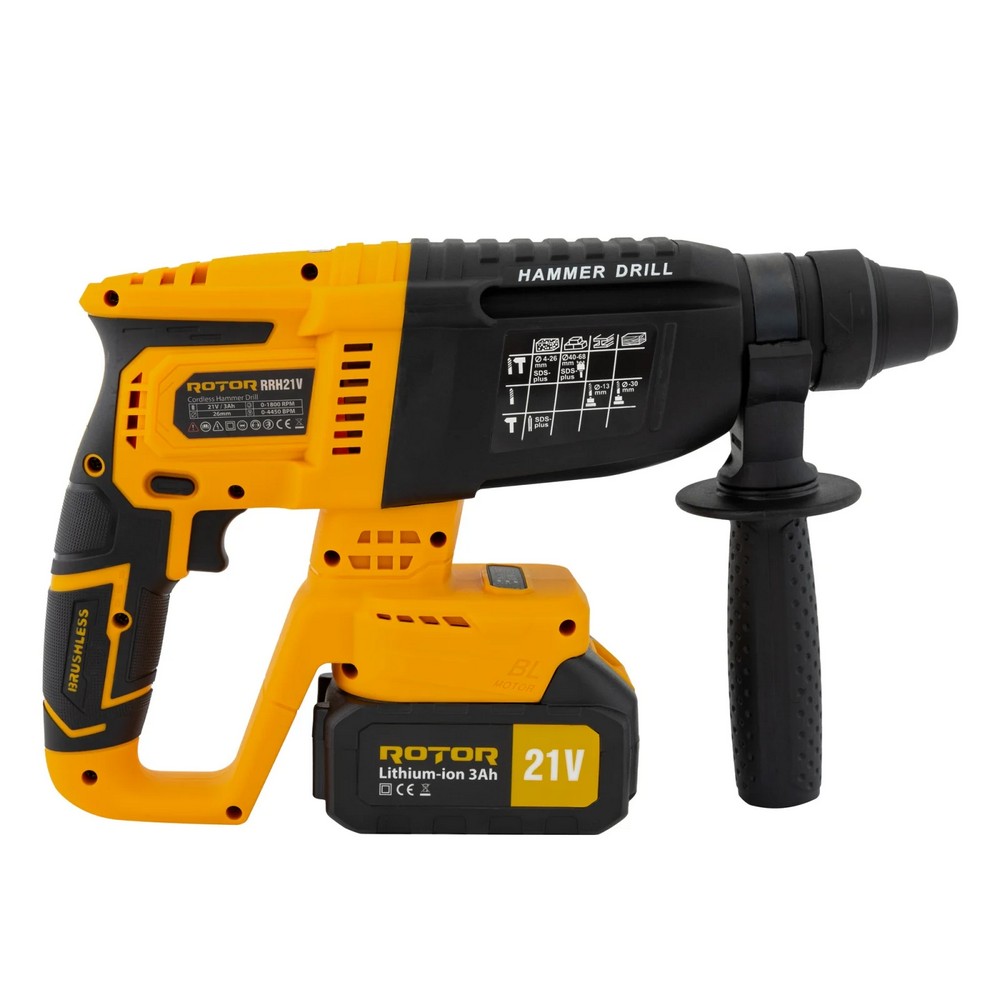 Ciocan rotopercutor cu acumulator RRH21V ROTOR 14521, 21 V / 3 Ah, 1800 rpm, 4450 bpm
