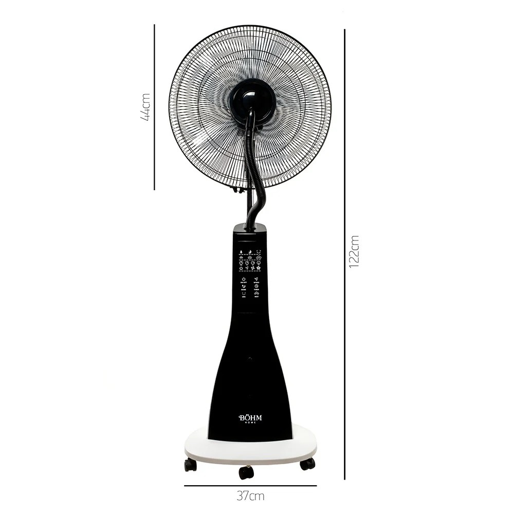 Ventilator cu pulverizare apa si umidificare BOHM 15275, 16 inch, 90 W, 3 viteze, rezervor apa 3 L
