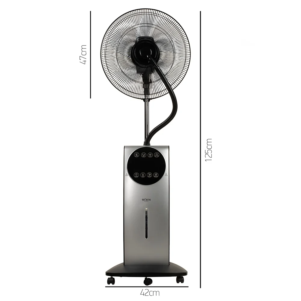 Ventilator cu pulverizare apa si umidificare BOHM 15276, 16 inch, 75 W