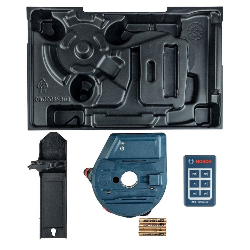 Suport rotativ motorizat pentru nivele laser cu linii BOSCH 0601092800, telecomanda RC 2, baterii 1.5 V, BM 3 suport pentru perete