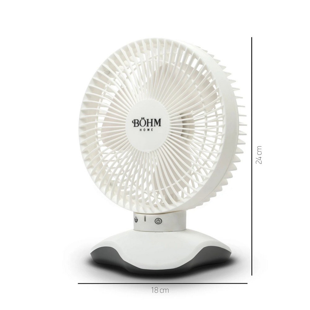Ventilator de birou BOHM 15264, 6 inch, 3 viteze, unghi de inclinare 60 grade
