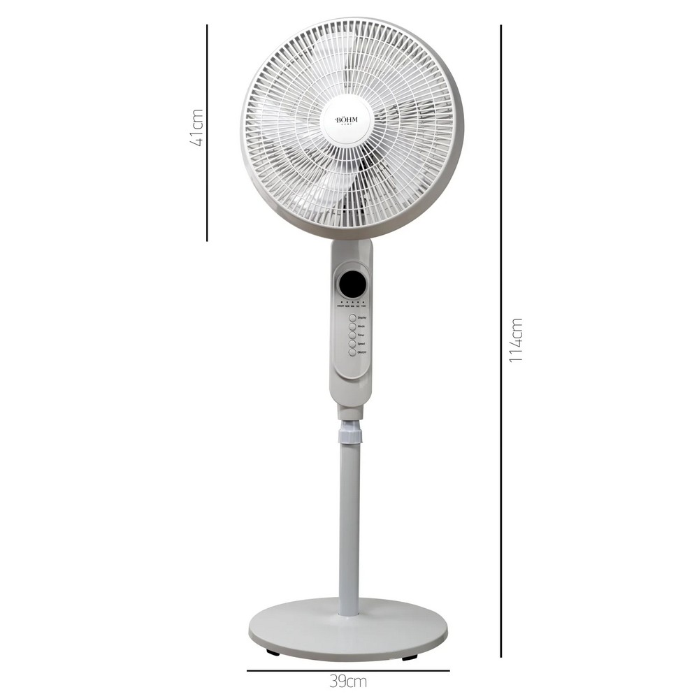 Ventilator de podea BOHM 15268, 16 inch, 3 viteze, 45 W, reglaj pe inaltime pana la 125 cm, functie de oscilatie 75 grade