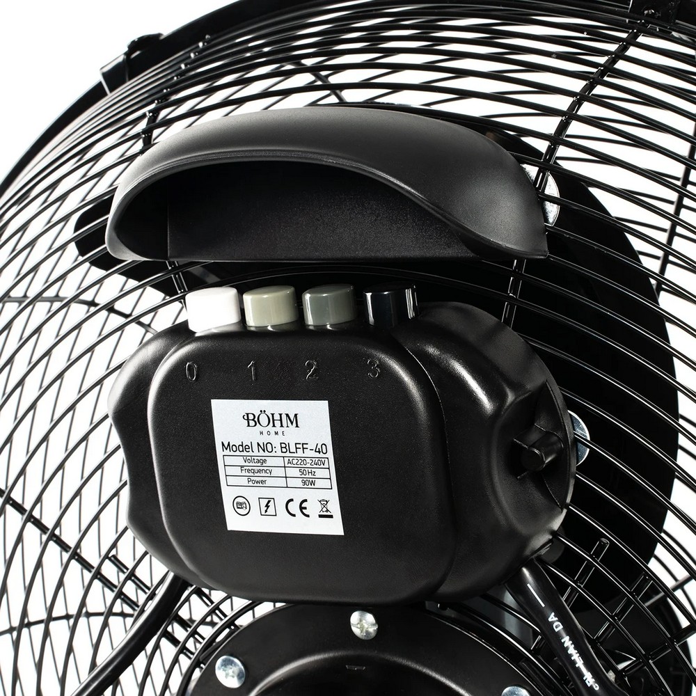 Ventilator de podea BOHM 15271, 20 inch, 3 viteze, 110 W, unghi de inclinare reglabil