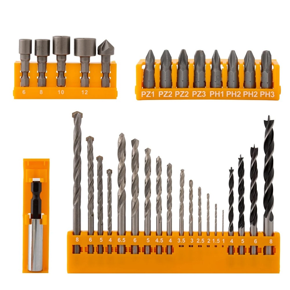 Set biti, tubulare si burghie ROTOR 15145, 41 piese, lucrari diverse