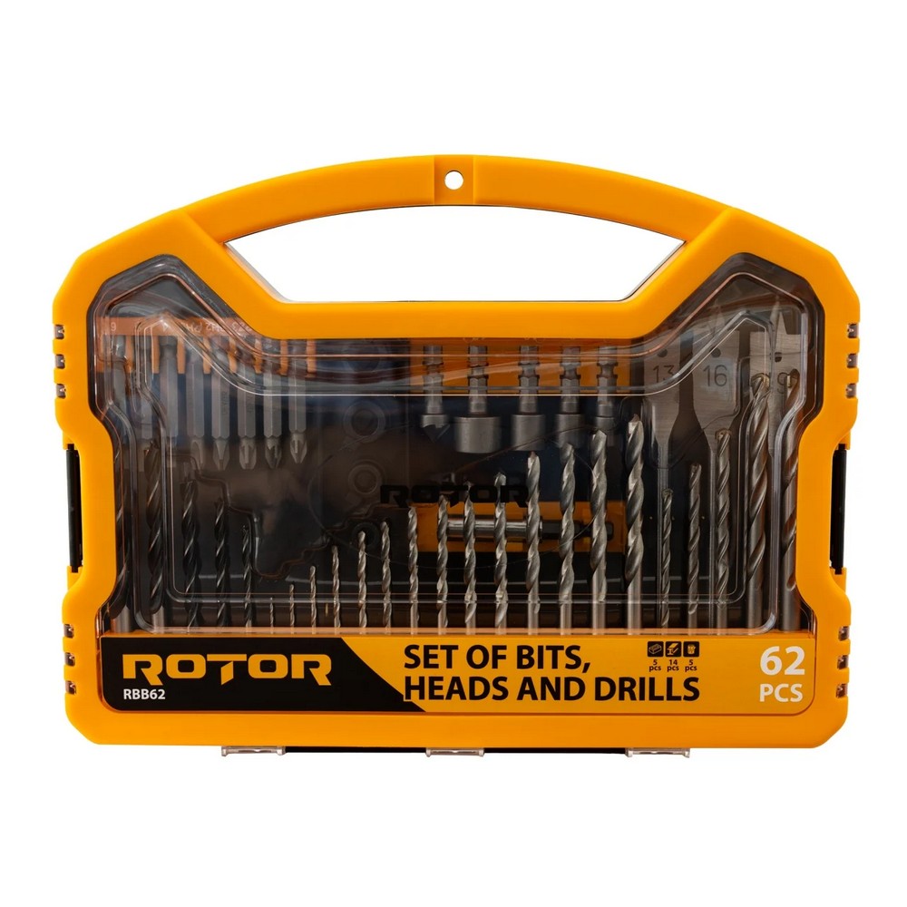 Set biti, tubulare si burghie ROTOR 15146, 62 piese, lucrari diverse