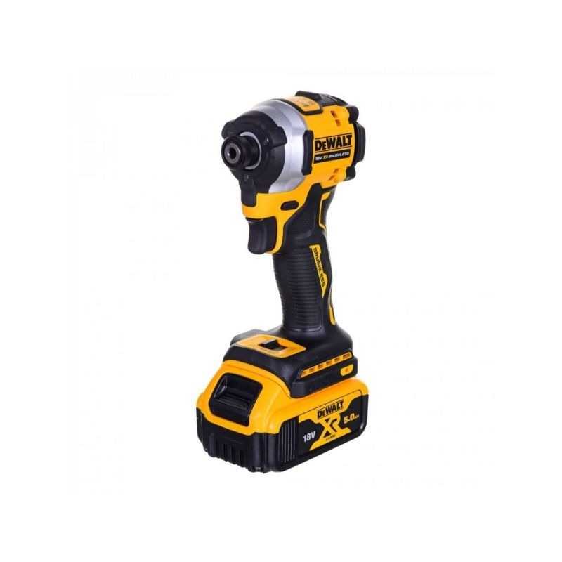Masina de insurubat cu impact DeWalt DCF850P2T, motor electric fara perii, prindere 1 / 4, 18 V, 5 Ah