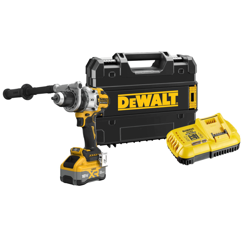 Masina de insurubat si gaurit Dewalt PREMIUM DCD1007WW1T, cu percutie, 18 V, 8 Ah, 3 trepte viteza, motor electric fara perii