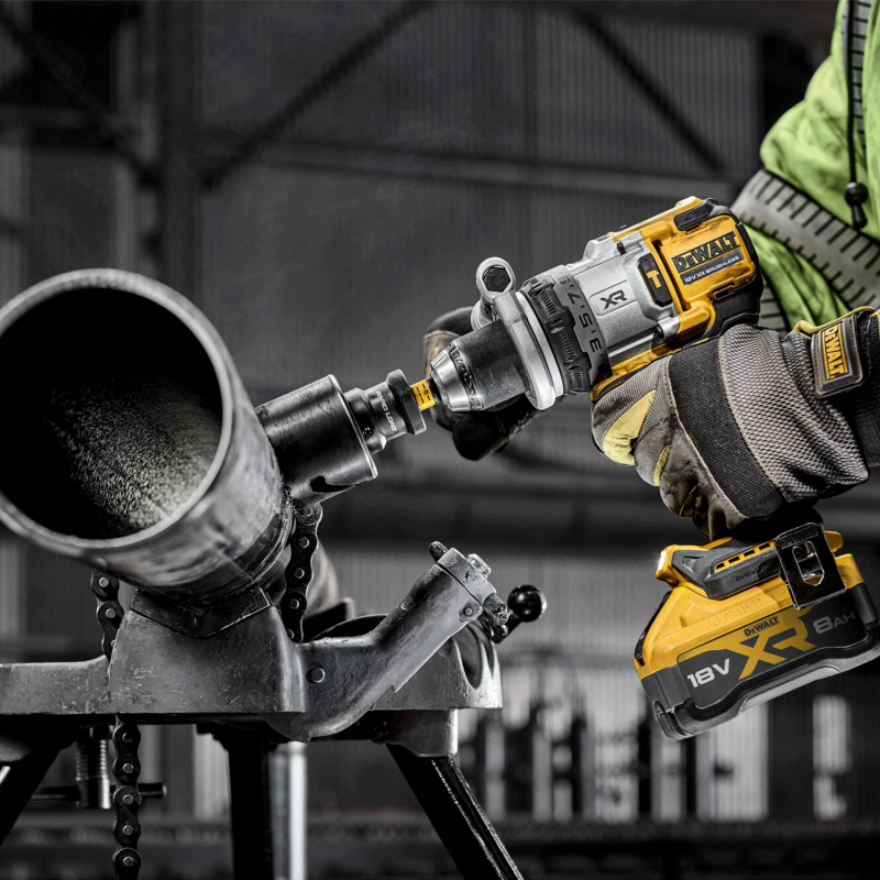Masina de insurubat si gaurit Dewalt PREMIUM DCD1007WW1T, cu percutie, 18 V, 8 Ah, 3 trepte viteza, motor electric fara perii