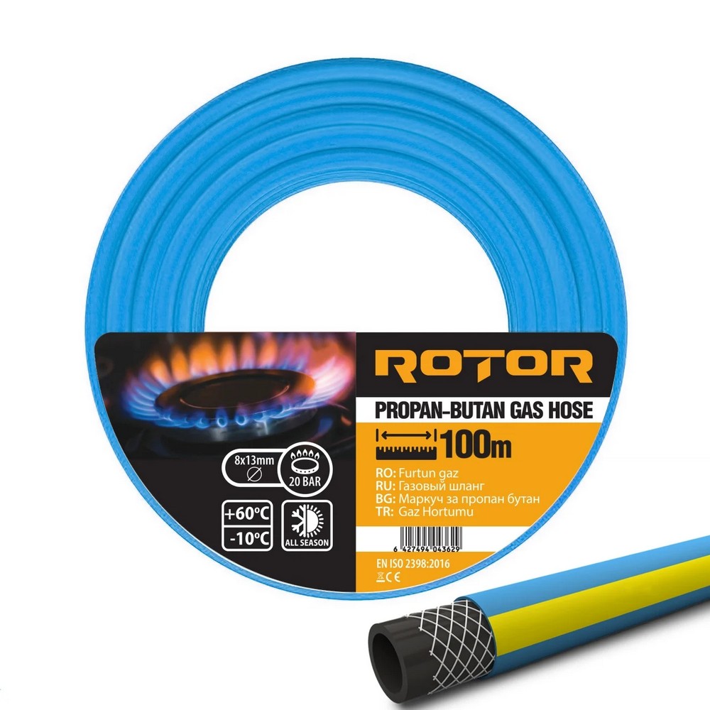 Furtun gaz ROTOR 14399, PVC, 8 x 13, GPL, 100 m