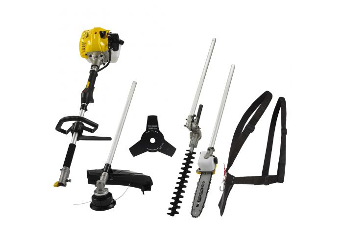 Unealta multifunctionala TEXAS BCU33M 480090067059, 4-in-1, motocoasa, foarfece gard viu, ferastrau, benzina, 2 timpi, 33 cc, 1.2 CP