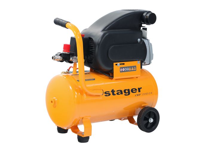 Compresor aer STAGER 4530100005, 24 L, 8 bar, 200 L / min, monofazat, angrenare directa