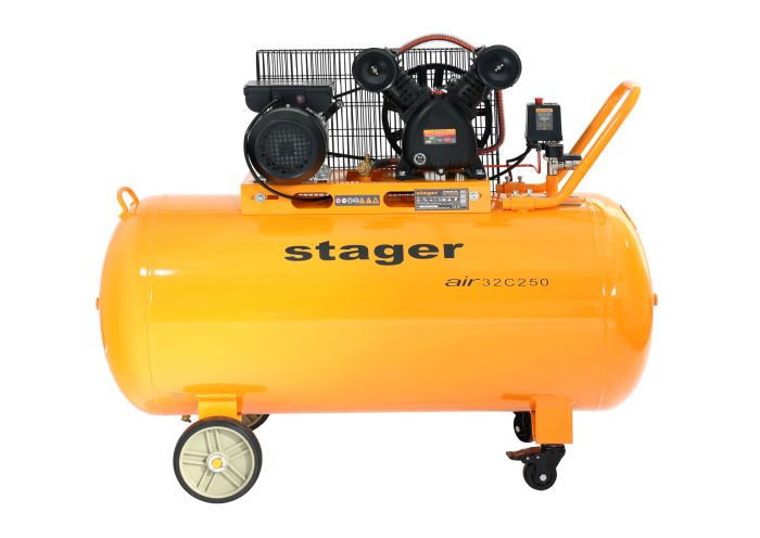 Compresor aer Stager 4530100013, 250 L, 10 bar, 324 L / min, monofazat, angrenare curea