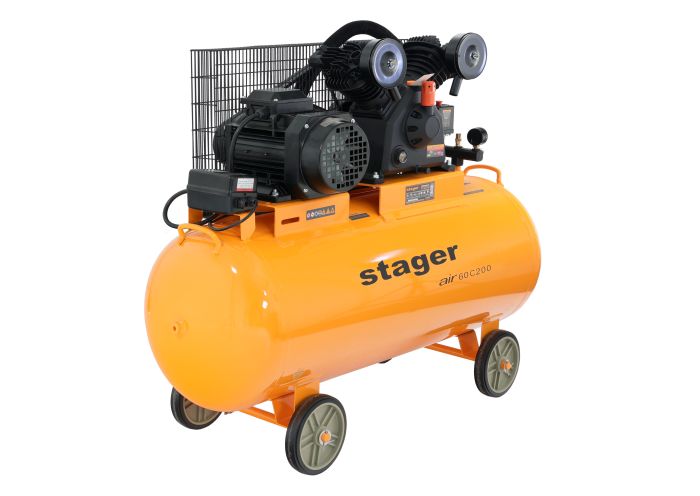 Compresor aer Stager 4530100012, 200 L, 10 bar, 600 L / min, trifazat, angrenare curea
