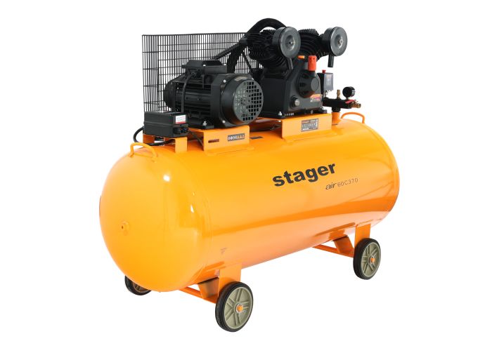 Compresor aer Stager 4530100014, 370 L, 10 bar, 600 L / min, trifazat, angrenare curea