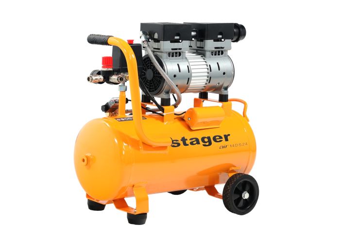 Compresor aer Stager 4530100007, 24 L, 8 bar, 135 L / min, monofazat, angrenare directa, silentios
