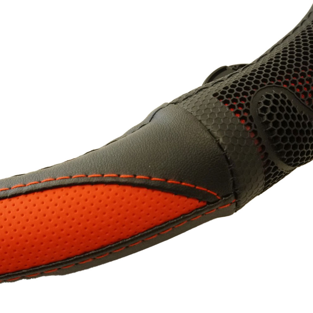 Husa volan UMBRELLA 101421, piele ecologica, nergu / rosu, 37 / 39 CM