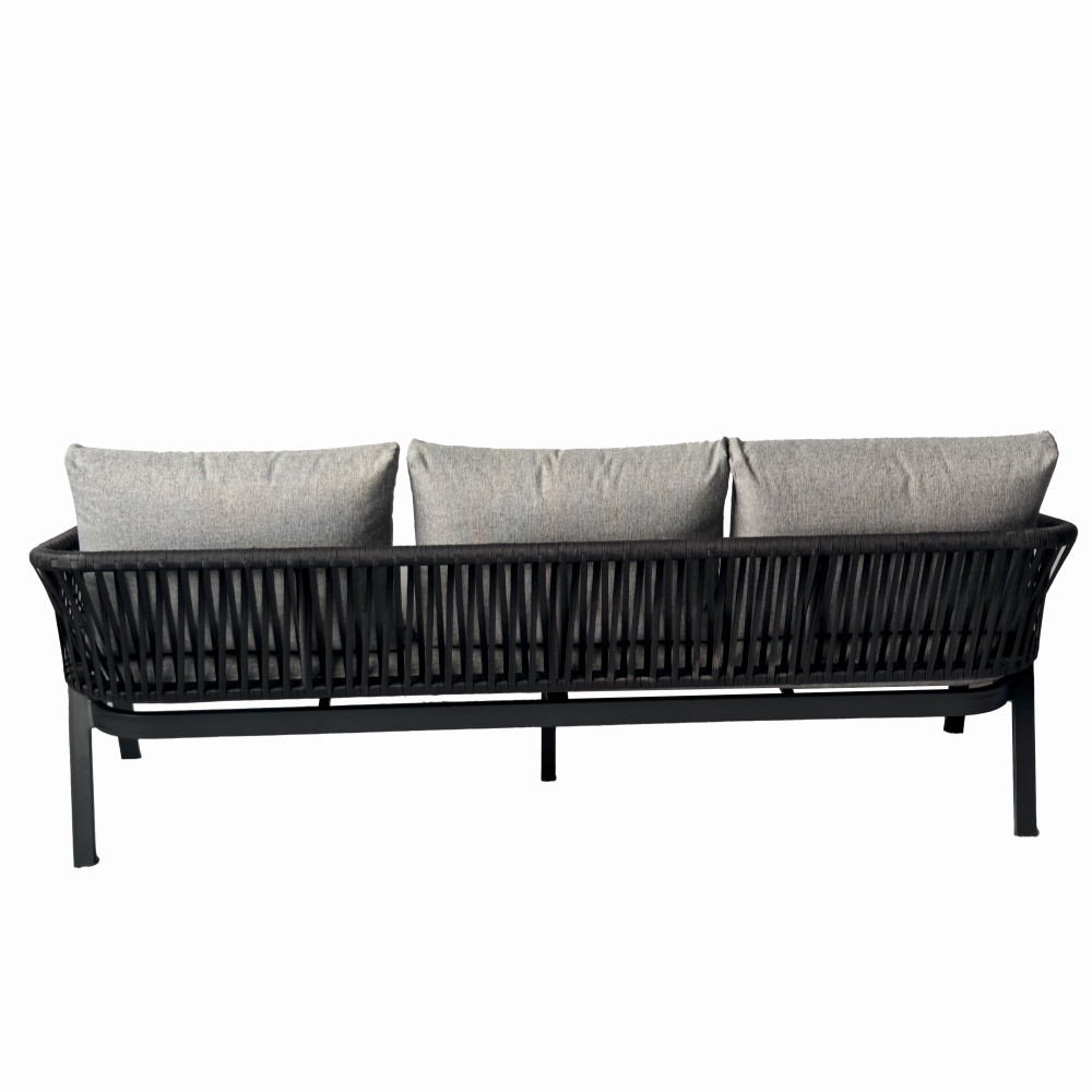 Set mobilier terasa/gradina KLUGMEISTER KJFT3407, 4 piese cu cadru de aluminiu, perne incluse, culoare gri