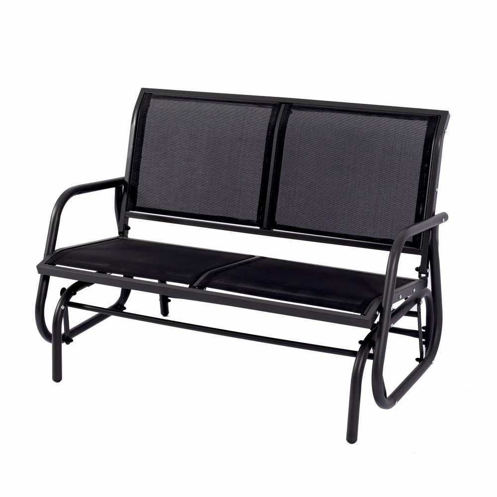 Banca pentru terasa/gradina din otel si plasa KLUGMEISTER KJF2379, dimensiuni 120x71x86 cm, culoare neagra