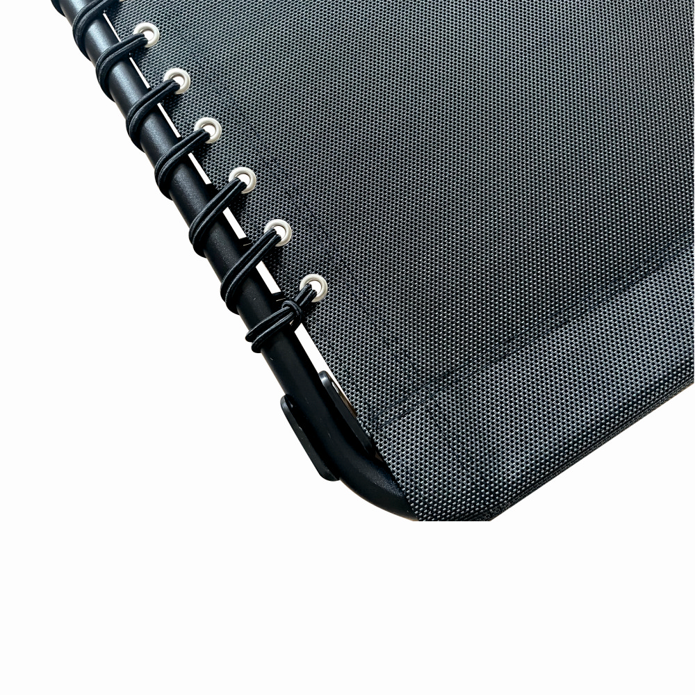 Sezlong pliabil din otel 189x59x34 cm din otel si fir textilene KLUGMEISTER KJF3797, culoare neagra
