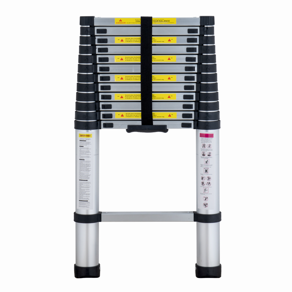 Scara telescopica din aluminiu MESTERINO TOOLS JL-101-3.8, 13 trepte, 3.8 metri, greutate maxima 150 kg