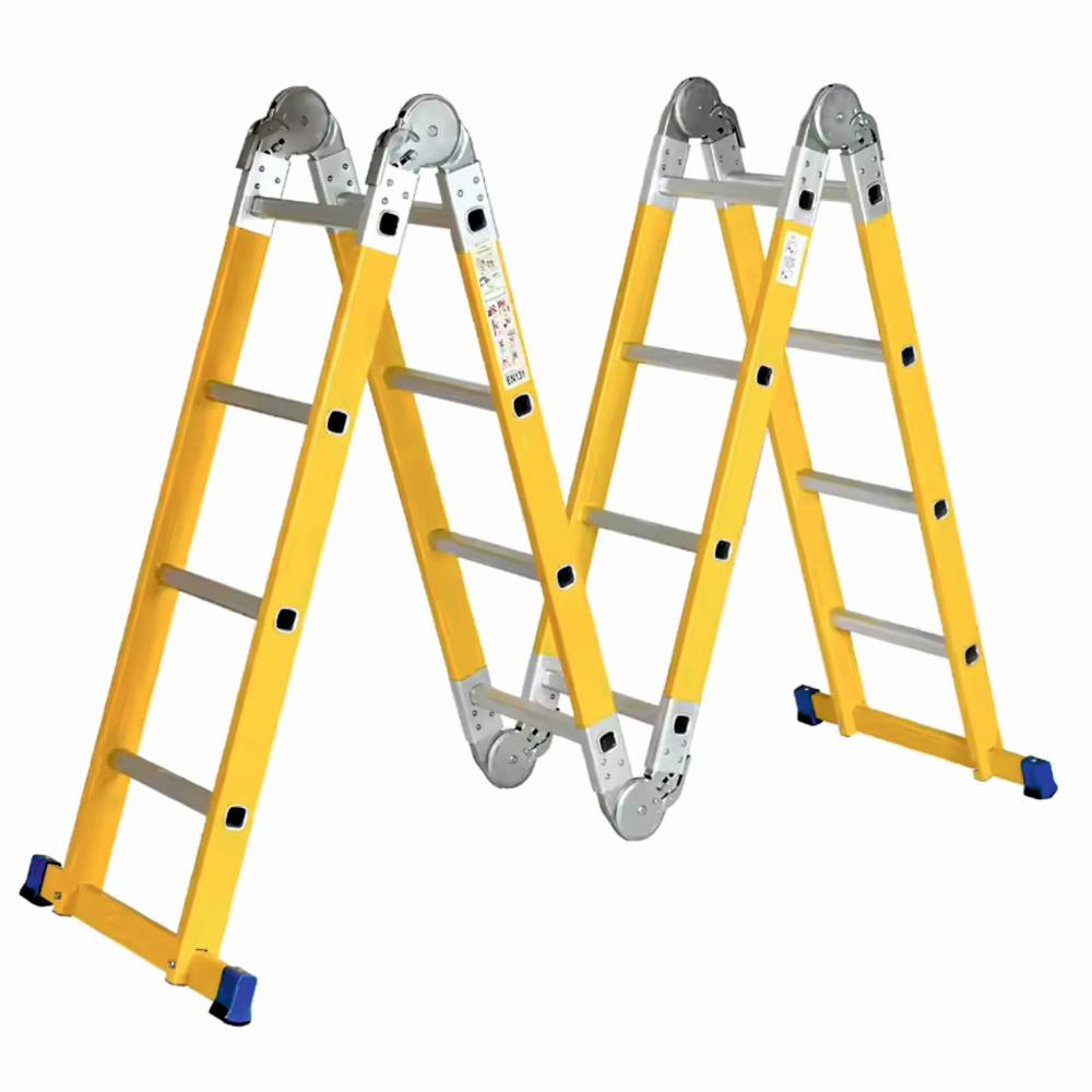 Scara combinata din fibra de sticla MESTERINO TOOLS JL-405B-4X5, 5.8 metri, 4x5 trepte, greutate maxima 150 kg