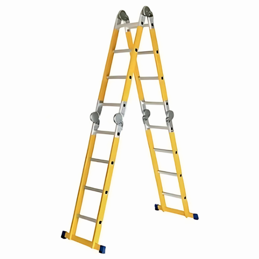 Scara combinata din fibra de sticla MESTERINO TOOLS JL-405B-4X5, 5.8 metri, 4x5 trepte, greutate maxima 150 kg