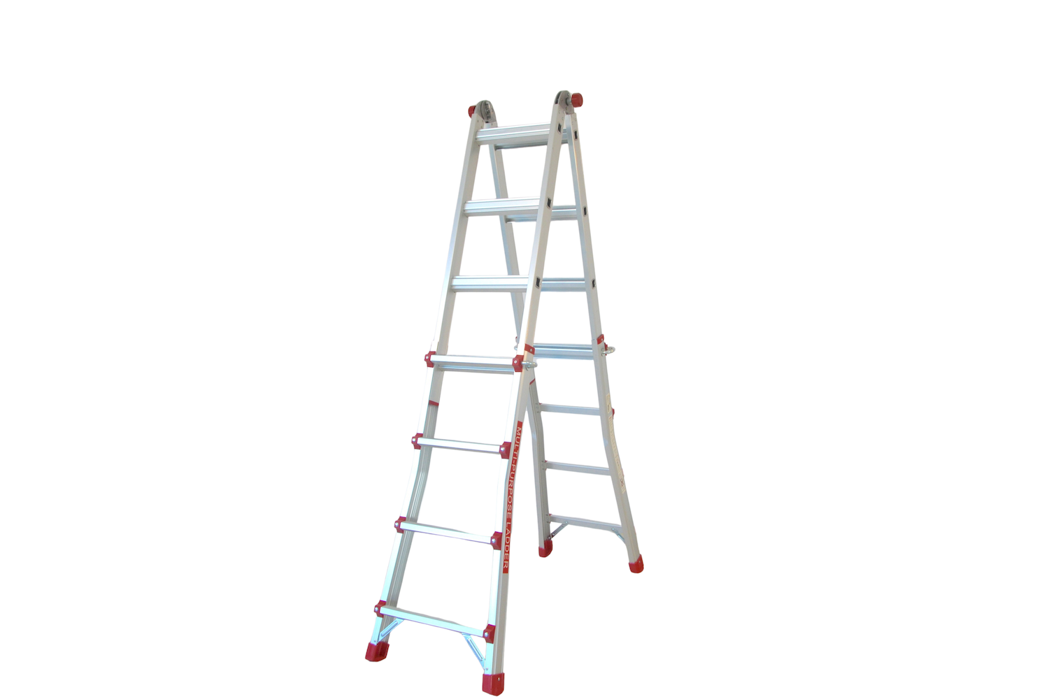 Scara multifunctionala din aluminiu cu balama MESTERINO TOOLS JL-404S-4X4, 3.9 metri, 4x4 trepte, greutate maxima 150 kg
