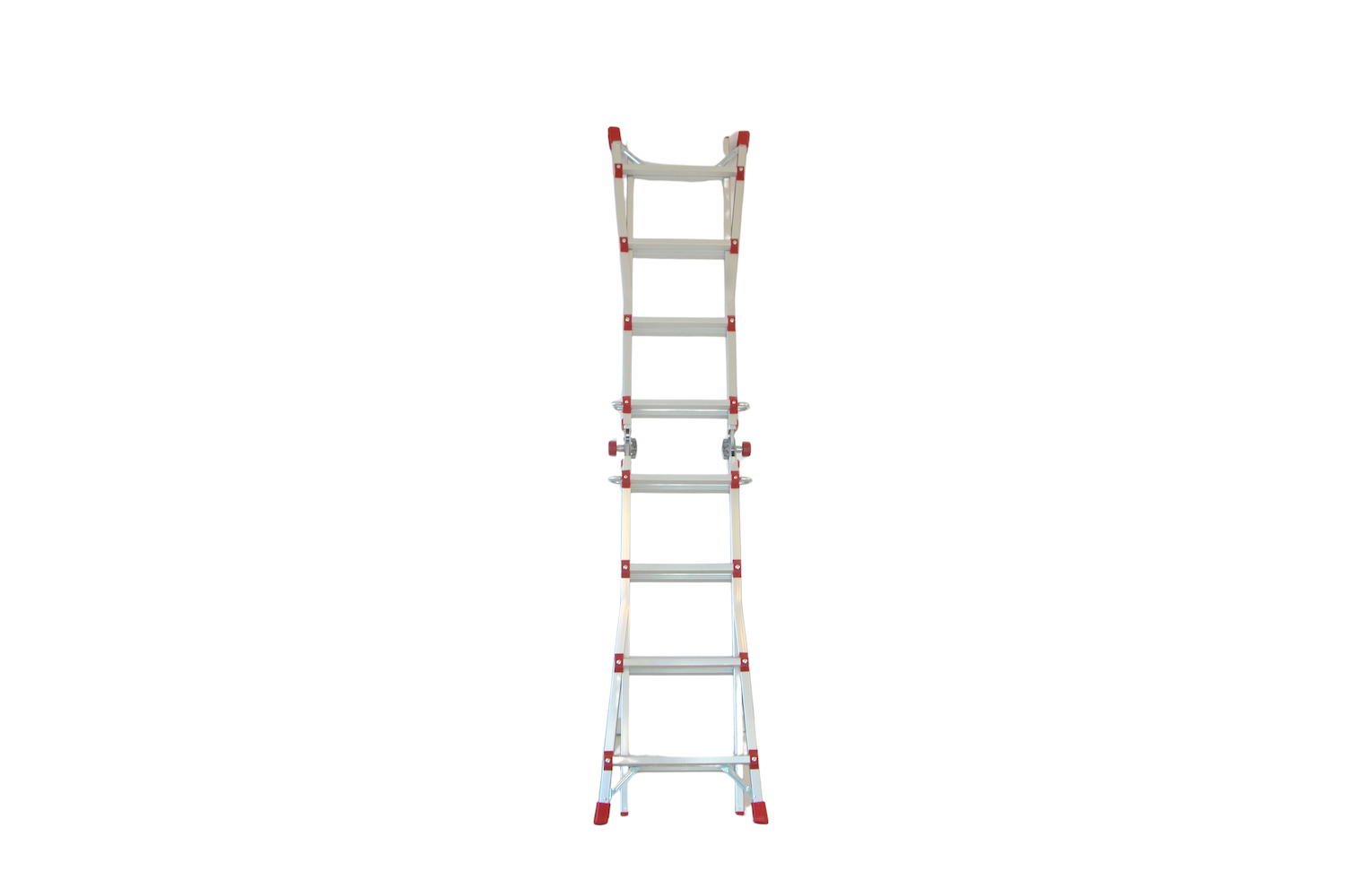 Scara multifunctionala din aluminiu cu balama MESTERINO TOOLS JL-404S-4X4, 3.9 metri, 4x4 trepte, greutate maxima 150 kg