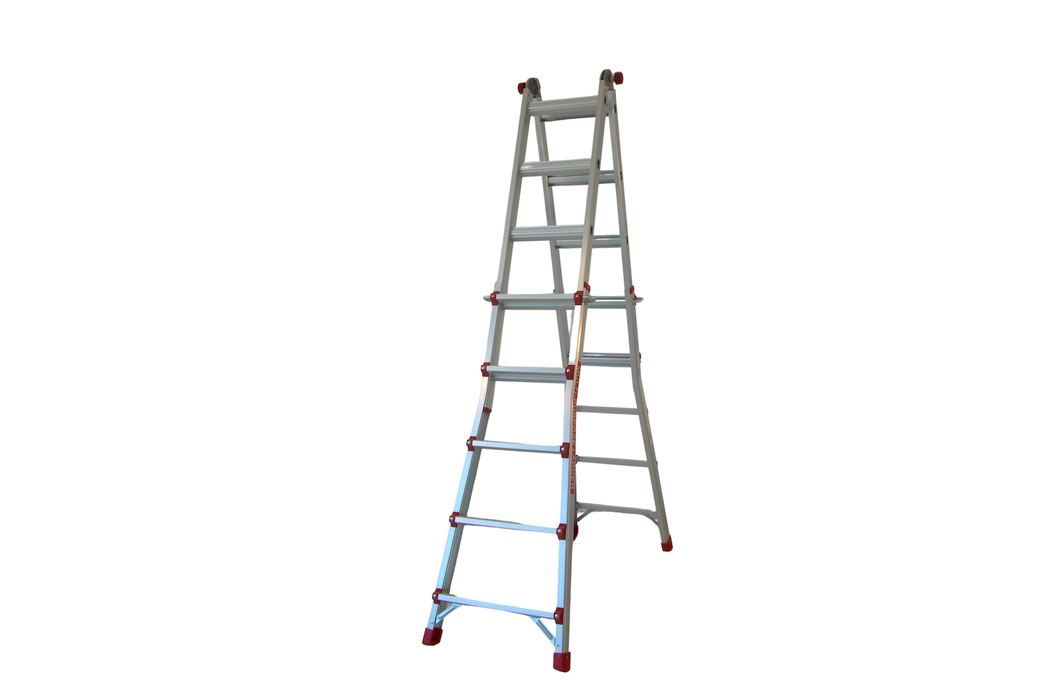 Scara multifunctionala din aluminiu cu balama MESTERINO TOOLS JL-405S-4X5, 5 metri, 4x5 trepte, greutate maxima 150 kg
