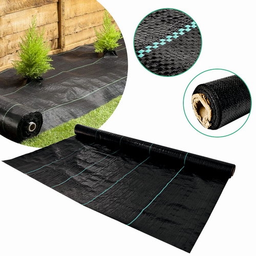 Folie antiburuieni/mulcire din polipropilena, MESTERINO PP1002150, 2.1 m X 50 m, densitate 100g/mp culoare neagra cu dungi, protectie UV