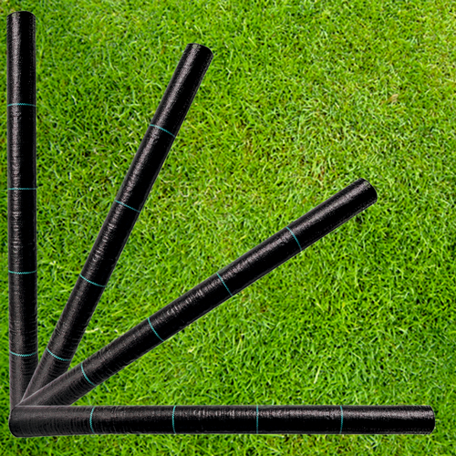 Folie antiburuieni/mulcire din polipropilena, MESTERINO PP1002150, 2.1 m X 50 m, densitate 100g/mp culoare neagra cu dungi, protectie UV