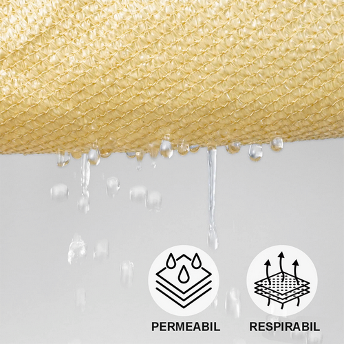 Umbrar/prelata de soare patrata din PE, MESTERINO PE1800404 4 m X 4 m, densitate 180g/mp, culoare bej, protectie UV