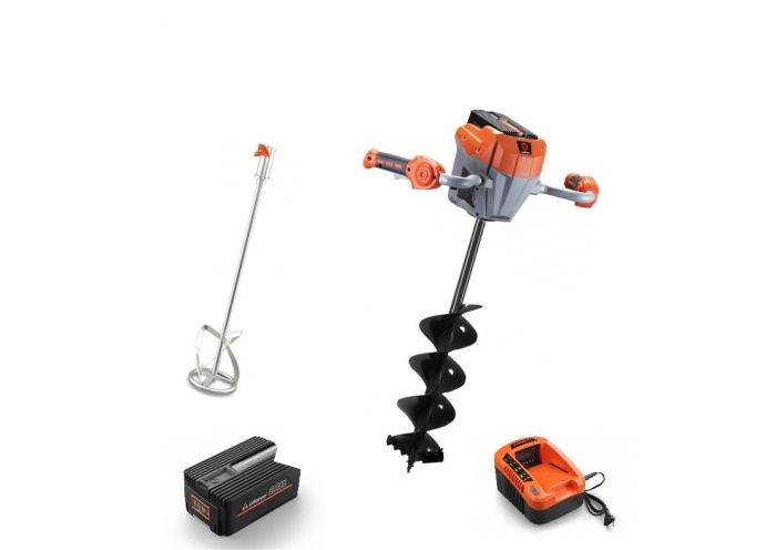 Pachet foreza de pamant Redback EASYE808T, cap motor antrenare Redback E808T, paleta 120 mm, burghiu 150 mm, acumulator 40 V, 2 Ah, incarcator 40 V, 1 A