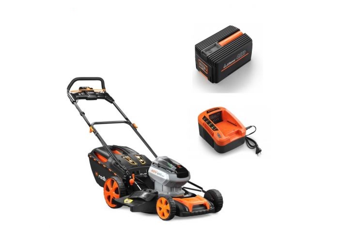 Masina de tuns gazonul pe acumulatori Redback ADVANCEDE146C, latime de taiere 457 mm, capacitate cos colector 60 L, cu acumulator 40 V, 4 Ah si incarcator 40 V, 2 A