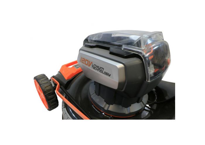 Masina de tuns gazon cu acumulatori Redback EA146 4690EA146, 120 V, latime de taiere 457 mm, capacitate cos colector 60 L, reglaj central, fara acumulatori