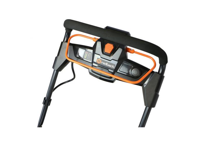 Masina de tuns gazon cu acumulatori Redback EA146 4690EA146, 120 V, latime de taiere 457 mm, capacitate cos colector 60 L, reglaj central, fara acumulatori
