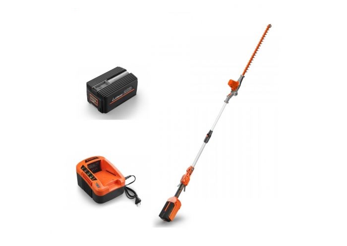 Trimmer pentru gard viu Redback EASYE920D, extensibil, 40 V, lungime totala 2400 mm, latime de lucru 520 mm, cu acumulator 40 V, 2 Ah si incarcator 40 V, 2 A