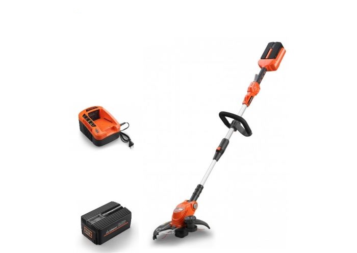 Trimmer electric pentru gazon Redback EXPERTE312D, diametru taiere 200 mm, diametru fir 1.6 mm, cu acumulator 40 V, 6 Ah si incarcator 40 V, 5 A
