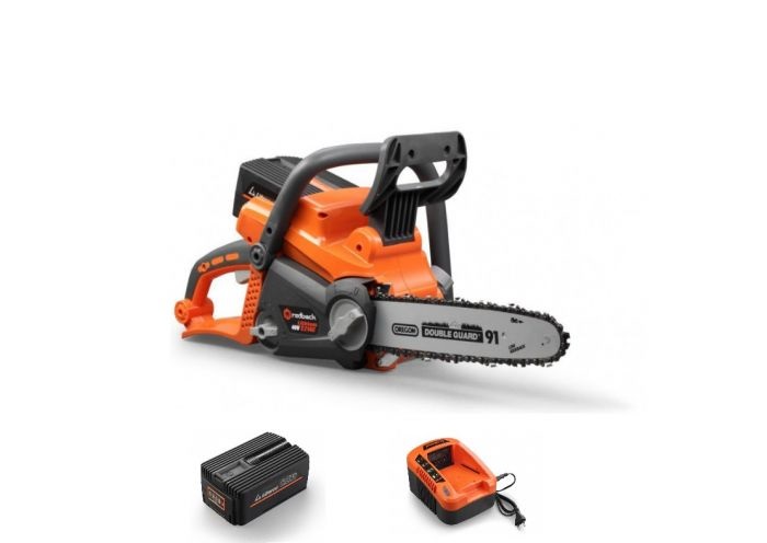Drujba electrica cu lant Redback EXPERTE214C, lungime taiere 350 mm, cu acumulator 40 V, 6 Ah si incarcator 40 V, 5A