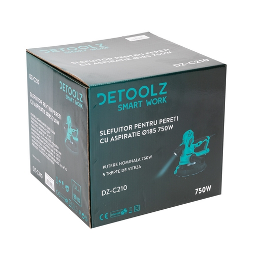 Slefuitor pereti cu aspiratie Detoolz, DZ-C210, 750 W 180 mm 2500 RPM
