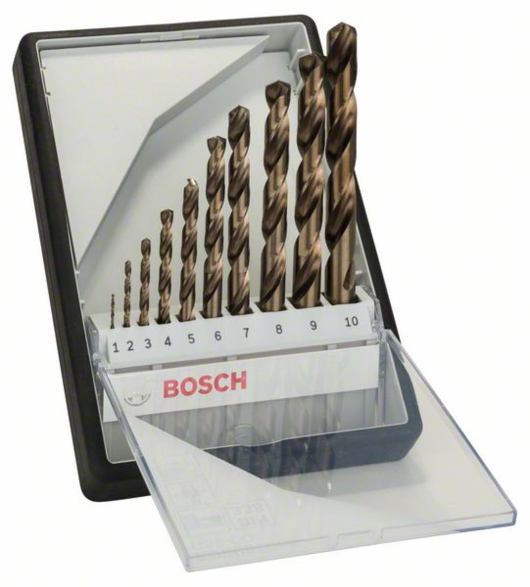 Set 10 burghie pentru metal BOSCH 2607019925, 1-10 mm, tija cilindrica